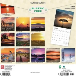 2025 BrownTrout Sunrise Sunset 12" x 12" Monthly Wall Calendar (9781975475758)