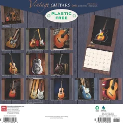 2025 BrownTrout Vintage Guitars 12" x 12" Monthly Wall Calendar (9781975478018)
