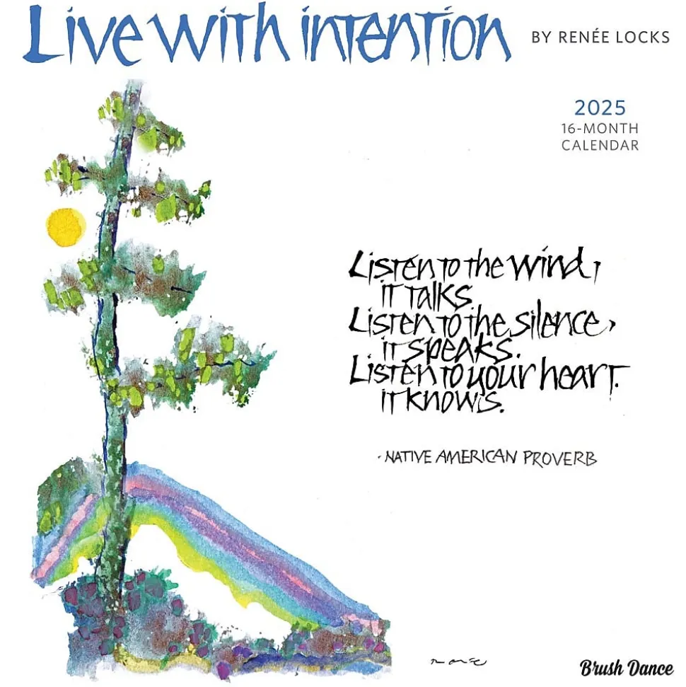 2025 Brush Dance Live with Intention 12" x 12" Monthly Square Wall Calendar (9781975480011)
