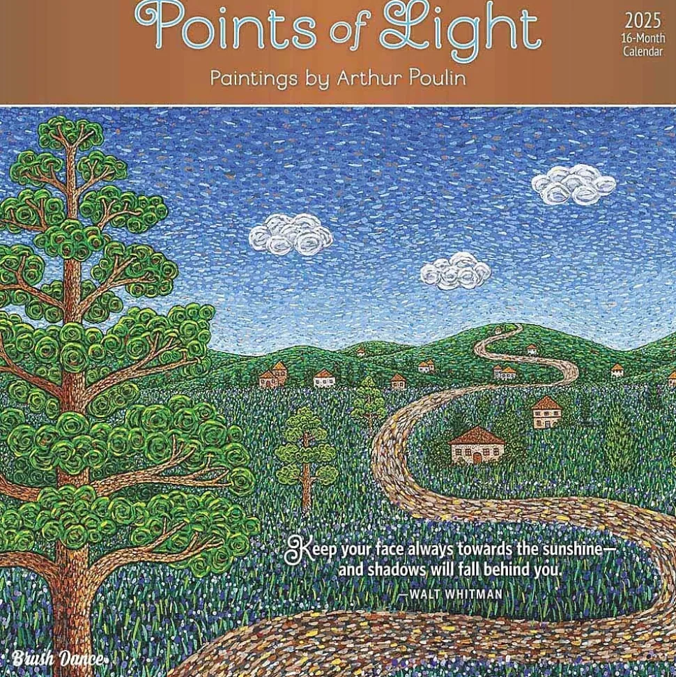 2025 Brush Dance Points of Light 12" x 24" Monthly Square Wall Calendar, (9781975481230)