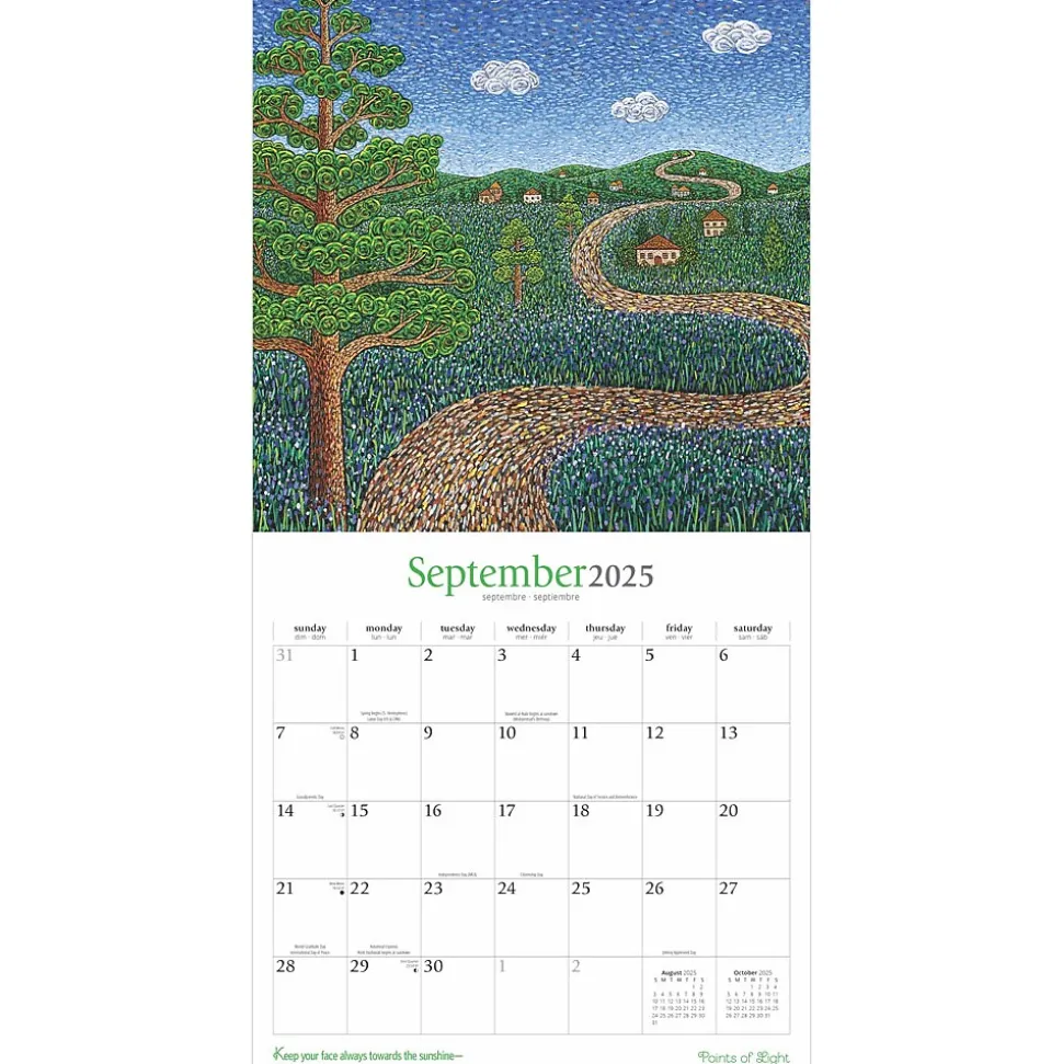 2025 Brush Dance Points of Light 12" x 24" Monthly Square Wall Calendar, (9781975481230)