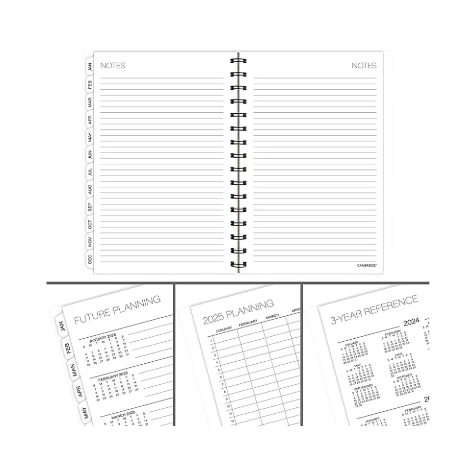 2025 Cambridge Alicia 5.5" x 8.5" Weekly & Monthly Planner, Poly Cover, Pink/Black (1726-200-25)