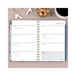 2025 Cambridge Blockprint 5.5" x 8.5" Weekly & Monthly Planner, Hardcover, Blue (1724-200-25)