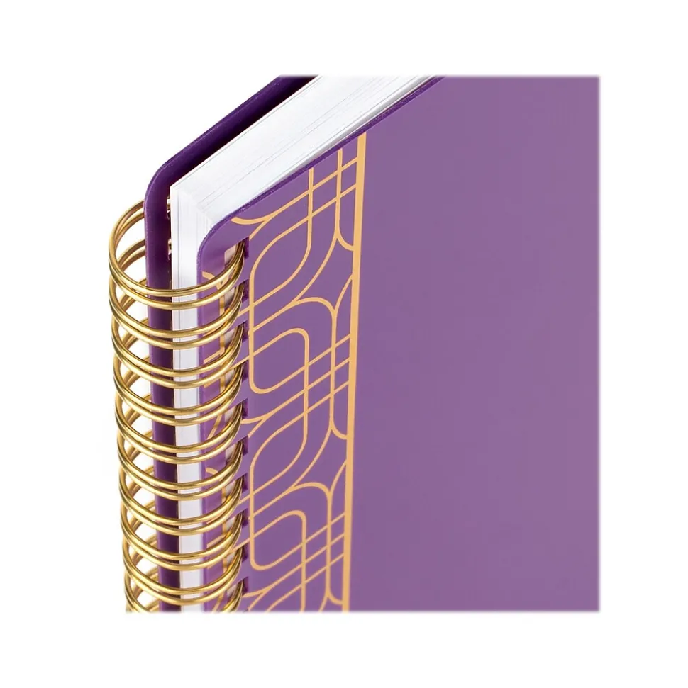 2024-2025 Cambridge WorkStyle Balance 5.5" x 8.5" Academic Weekly & Monthly Planner, Poly Cover, Purple Swirl