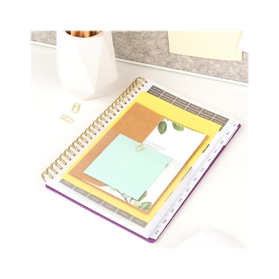 2024-2025 Cambridge WorkStyle Balance 5.5" x 8.5" Academic Weekly & Monthly Planner, Poly Cover, Purple Swirl