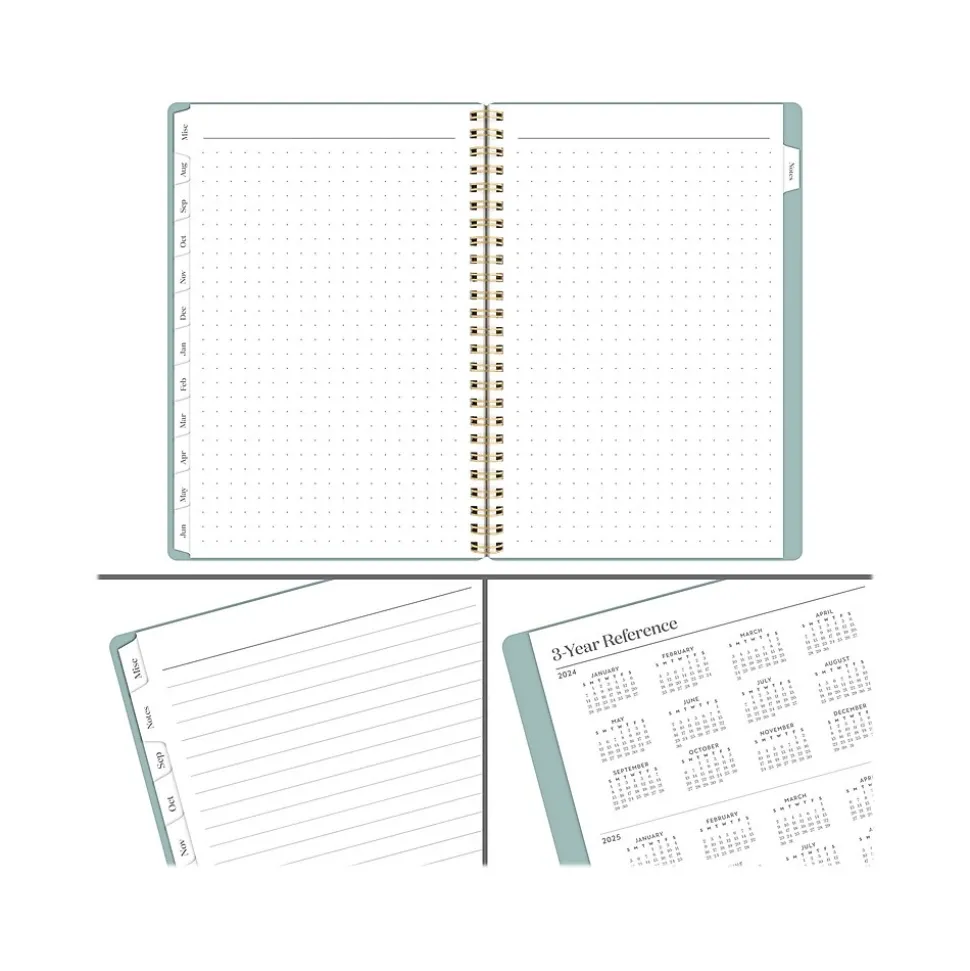 2024-2025 Cambridge WorkStyle Classic 5.5" x 8.5" Academic Weekly & Monthly Planner, Plastic Cover, Mellow Frost