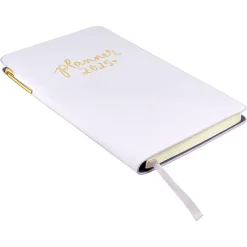 2025 Eccolo 4.25" x 7.5" Weekly Planner, Faux Leather Cover, White/Yellow (AY25-401F)