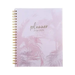 2024-2025 Gartner Studios Pink Palm Tree 9.13" x 11.3" Academic Weekly & Monthly Planner, Plastic Cover, Pink (175671)