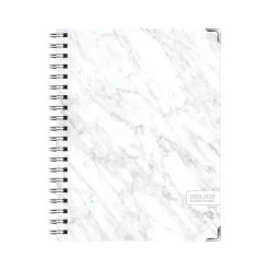 2024-2025 Global Printed Products Marble 8.5" x 11" Academic Weekly & Monthly Planner, Paper Cover, Gray/White