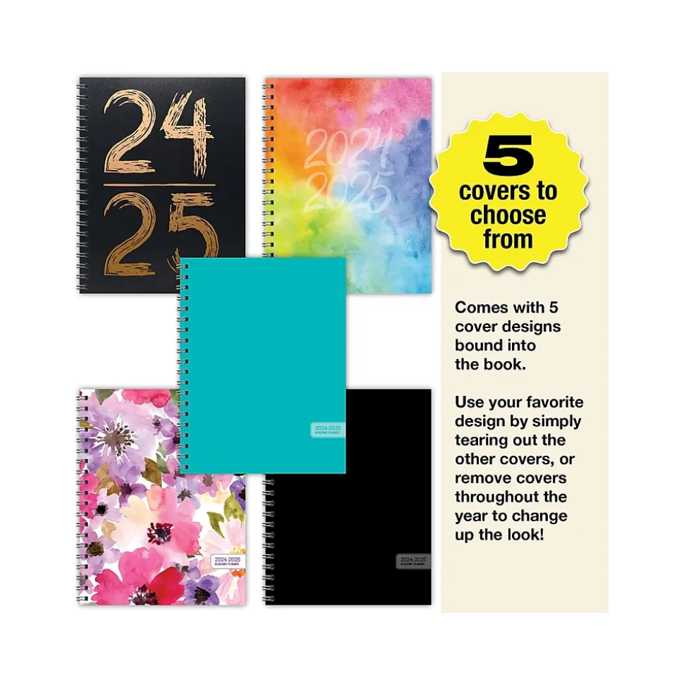 2024-2025 Global Printed Products Pick Your Own 8.5" x 11" Academic Weekly & Monthly Planner, Vinyl Cover, Assorted Colors