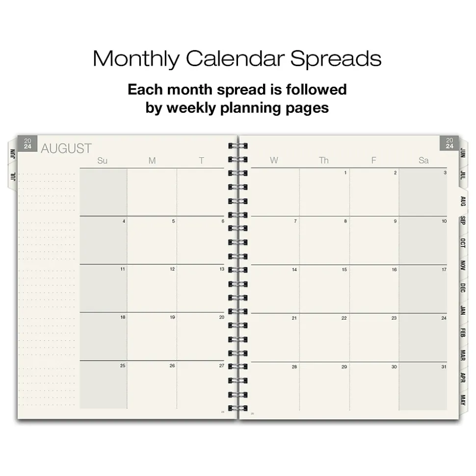 2024-2025 Global Printed Products Pick Your Own 8.5" x 11" Academic Weekly & Monthly Planner, Vinyl Cover, Assorted Colors