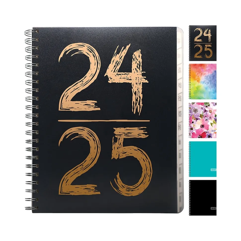 2024-2025 Global Printed Products Pick Your Own 8.5" x 11" Academic Weekly & Monthly Planner, Vinyl Cover, Assorted Colors