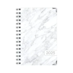 2025 Global Printed Products 5.5" x 8" Weekly & Monthly Planner, Paperboard Cover, White/Gray (SPLS25-58-04)