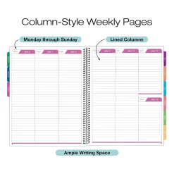 2025 Global Printed Products 8.5" x 11" Weekly & Monthly Planner, Plastic Cover, Purple/Blue (LAMF-RY25-35)
