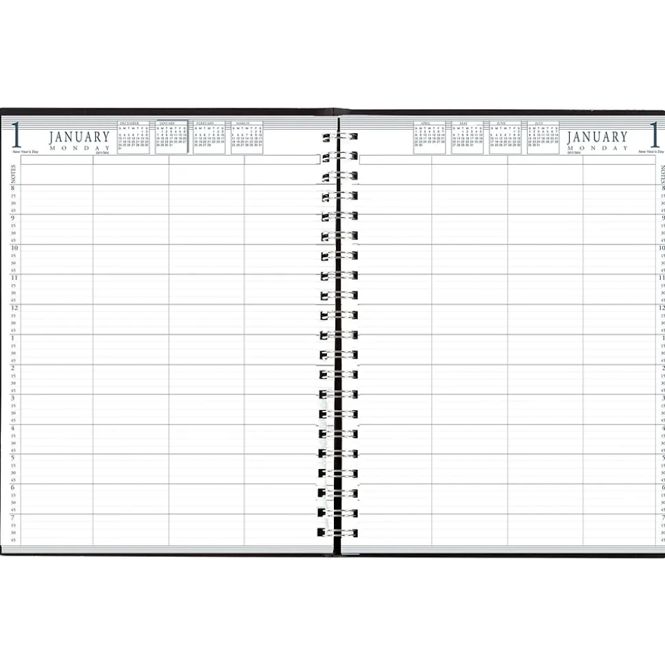 2025 House of Doolittle 8.5" x 11" Daily 8-Person Group Practice Planner, Faux Leather Cover, Black (28102-25)