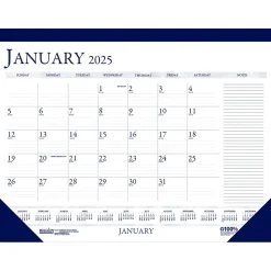 2025 House of Doolittle 22" x 17" Monthly Desk Pad Calendar, White/Blue (164-25)