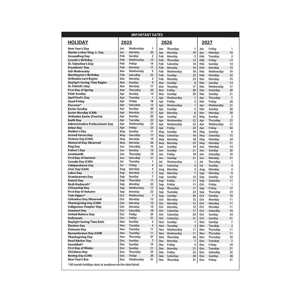 2025 House of Doolittle Deco Days 8.5" x 11" Monthly Calendar Planner, Faux Leather Cover, Black/Gold (29102-25)