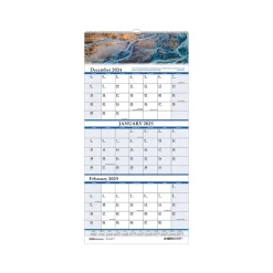 2025 House of Doolittle Earthscapes Scenic 12.25" x 26" Three-Month Wall Calendar (3638-25)