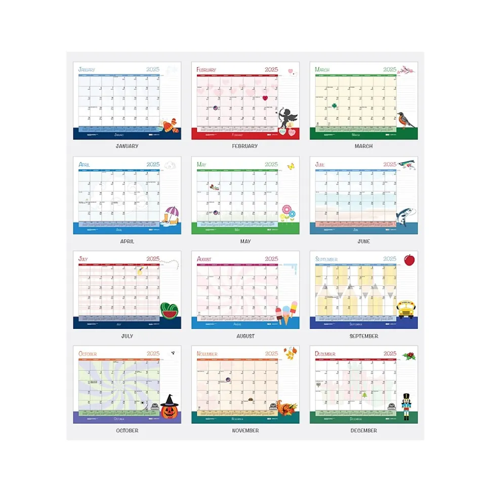 2025 House of Doolittle Seasonal Holiday Depictions 22" x 17" Monthly Desk Pad Calendar (139-25)