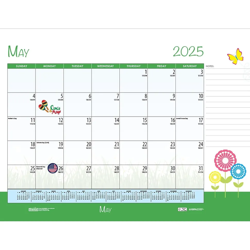 2025 House of Doolittle Seasonal Holiday Depictions 18.5" x 13" Monthly Desk Pad Calendar (1396-25)