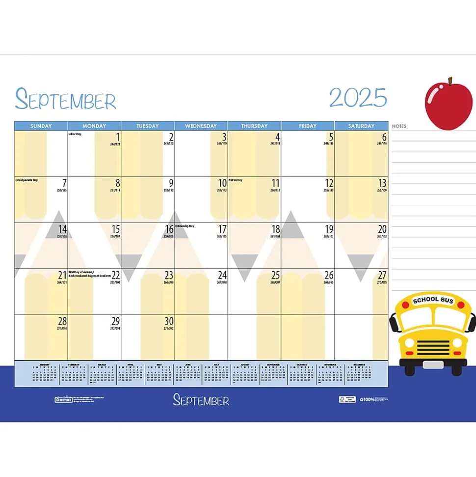 2025 House of Doolittle Seasonal Holiday Depictions 18.5" x 13" Monthly Desk Pad Calendar (1396-25)