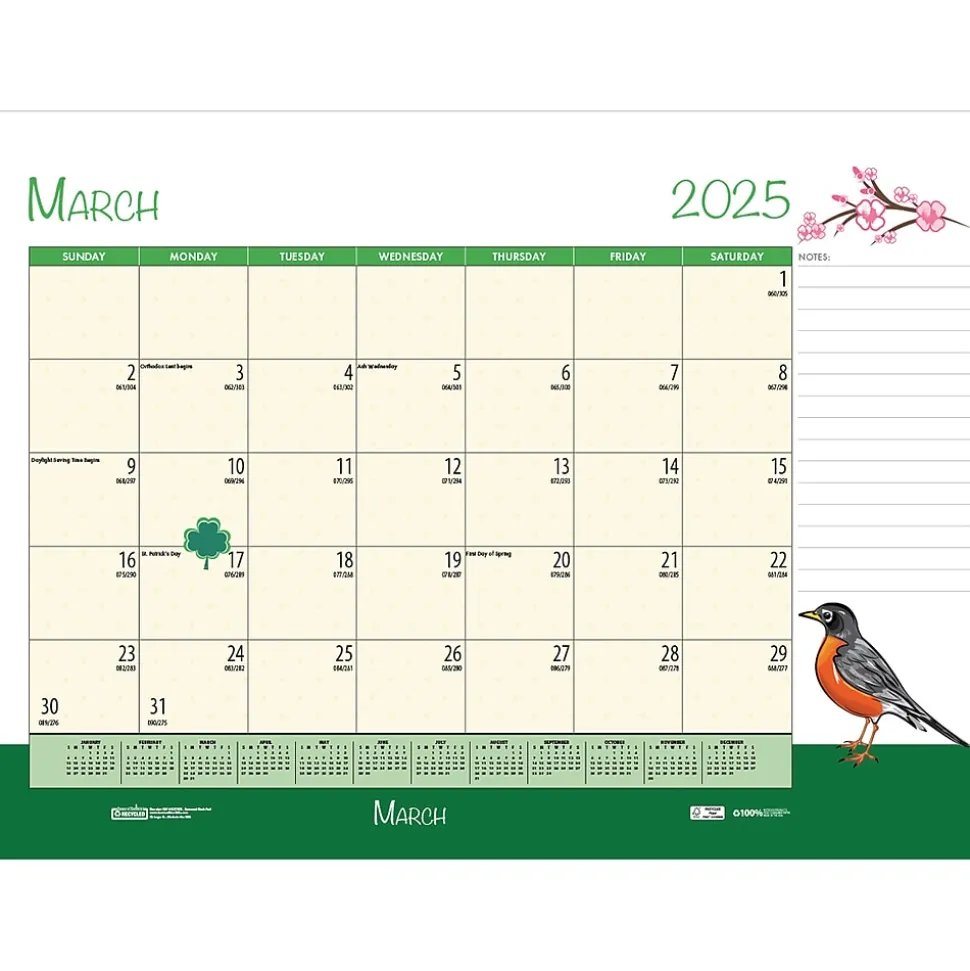 2025 House of Doolittle Seasonal Holiday Depictions 18.5" x 13" Monthly Desk Pad Calendar (1396-25)