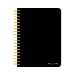 2024 Plato 6" x 7.75" Academic & Calendar Weekly Planner, Paperboard Cover, Black (9781975457396)