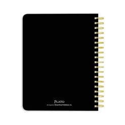 2024-2025 Plato 6" x 7.75" Academic & Calendar Weekly Planner, Paperboard Cover, Solid Black (9781975480349)