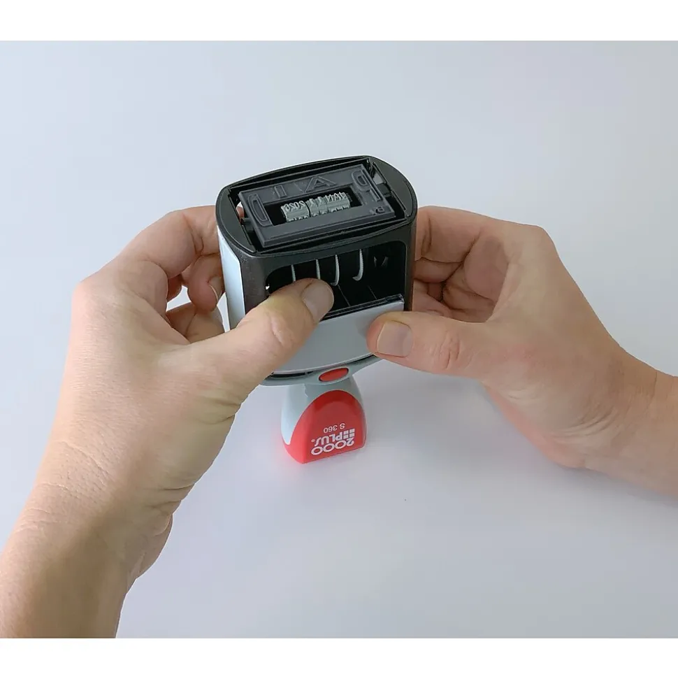 2000 Plus 2-Color Paid Dater, Blue and Red Ink (011033)