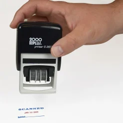 2000 Plus 4-in-1 Date Stamp, Scanned, Completed, Entered, Emailed, Blue and Red Ink (011098)
