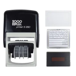 2000 Plus 4-in-1 Date Stamp, Scanned, Completed, Entered, Emailed, Blue and Red Ink (011098)