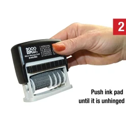 2000 Plus Micro Message Dater 12-in-1 Self-Inking Date and Message Stamp, Black Ink (011090)