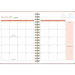 2024-2025 Punch Studio Floral Cats 7" x 9.5" Weekly & Monthly Planner, Coral Multi (79143)