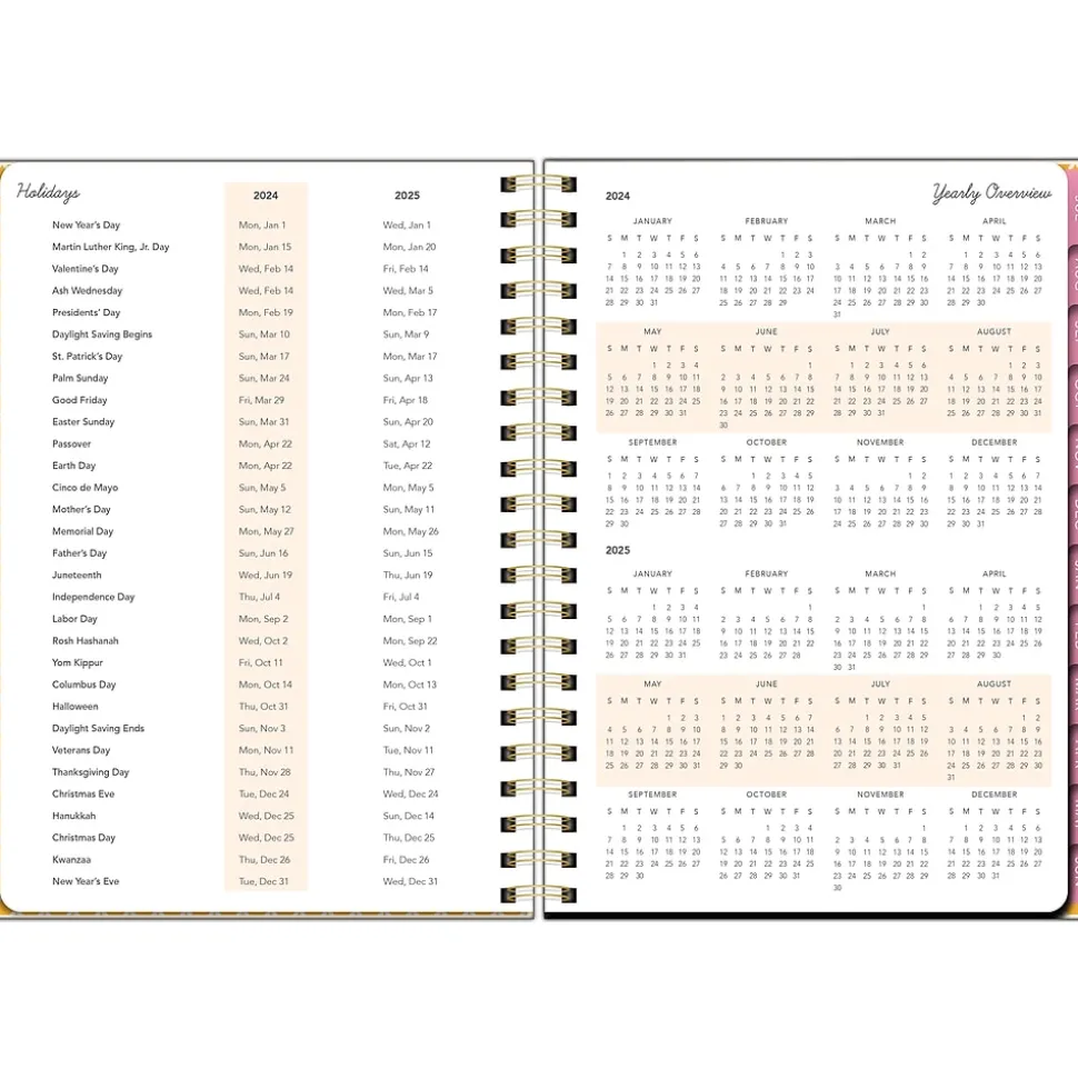 2024-2025 Southworth Rustic Citrus 8.5" x 11" Academic Weekly & Monthly Planner, Multicolor (91366)