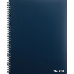 2024-2025 Staples 8" x 11" Academic Weekly & Monthly Appointment Book, Plastic Cover, Navy (ST60358-23)