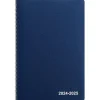 2024-2025 Staples 5" x 8" Academic Weekly & Monthly Planner, Faux Leather Cover, Navy (ST60362-23)