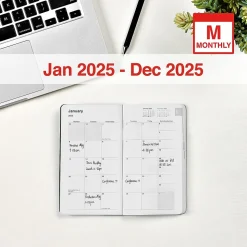 2025 Staples 3" x 6" Weekly & Monthly Planner, Black (ST12937-25)