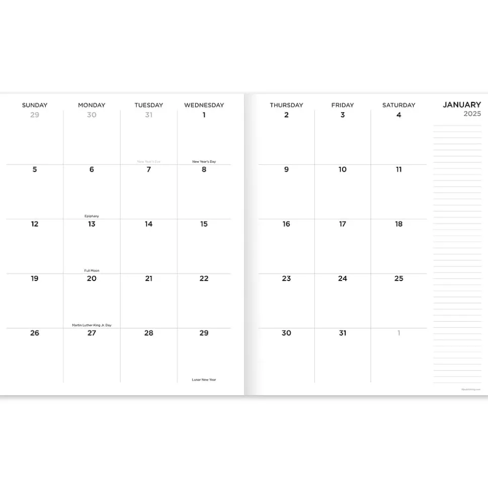 2025 TF Publishing 9" x 11" Monthly Planner, Paperboard Cover, Impressed Flowers (25-4708)