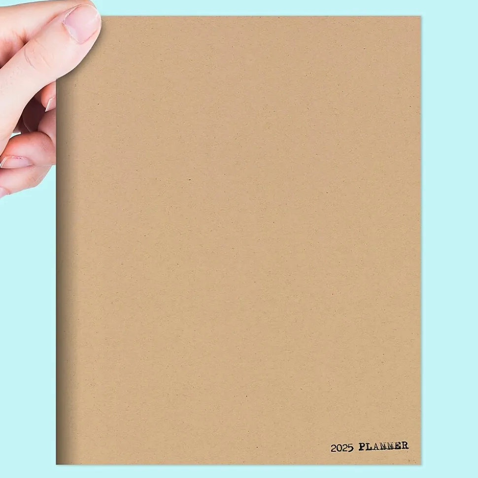 2025 TF Publishing 6.5" x 8" Monthly Planner, Paperboard Cover, Anything But Basic Kraft (25-4200)