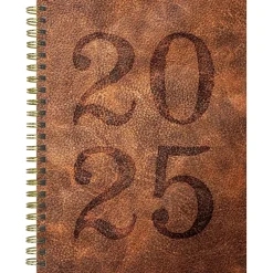 2025 TF Publishing Aged Leather 6.5" x 8" Weekly & Monthly Planner, Paperboard Cover, Multicolor (25-9218)