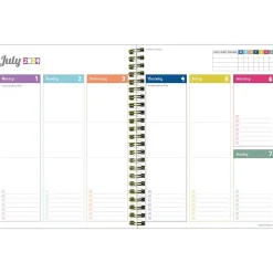 2024-2025 TF Publishing Cali Girl Collection Blue Sky Rainbows 6" x 8" Academic Weekly & Monthly Planner, Paperboard Cover