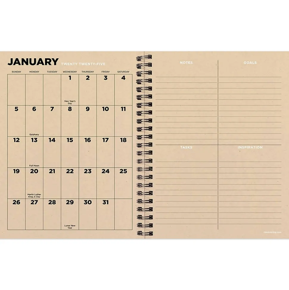 2025 TF Publishing Element Layers 6.5" x 8" Weekly & Monthly Planner, Paperboard Cover, Multicolor (25-9204)