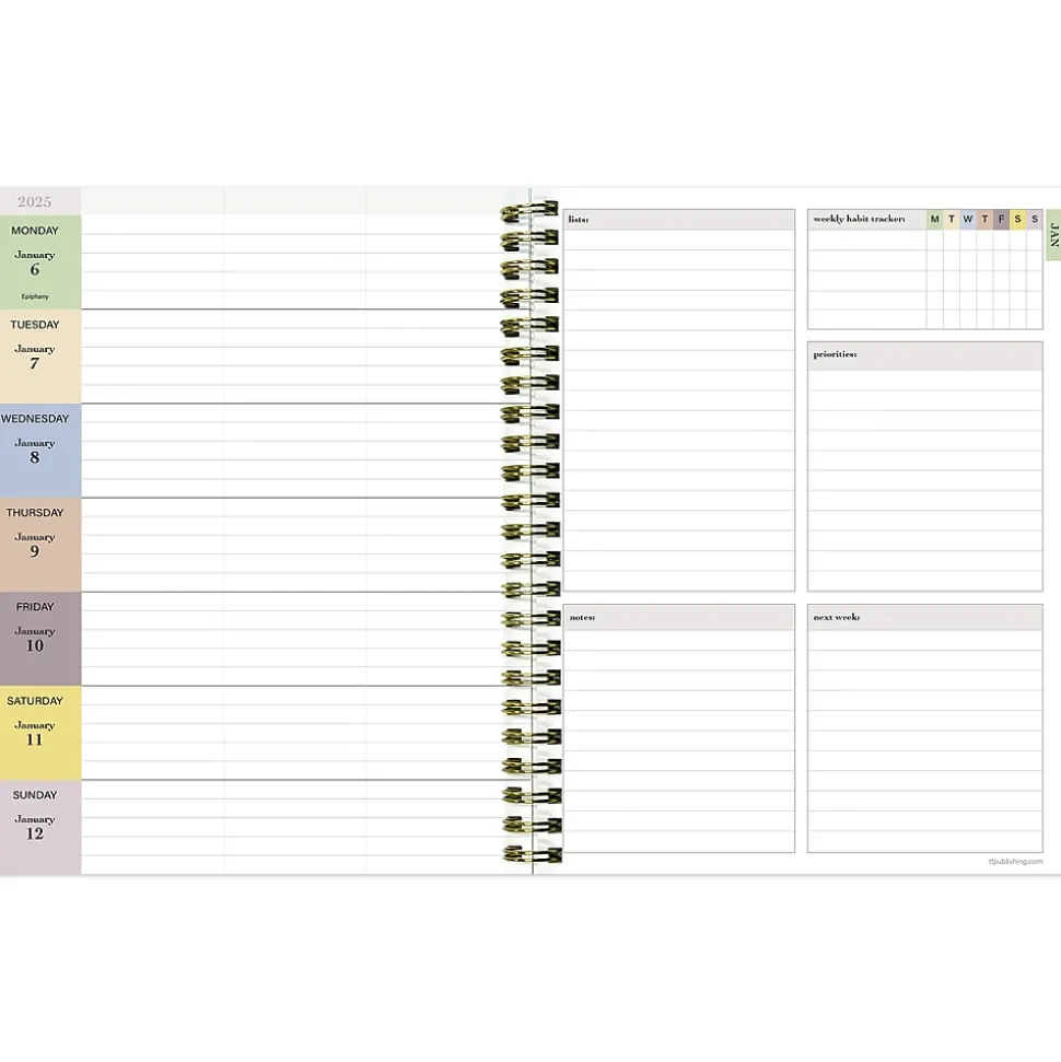 2025 TF Publishing Italian Sky 6.5" x 8" Weekly & Monthly Planner, Paperboard Cover, Multicolor (25-9206)