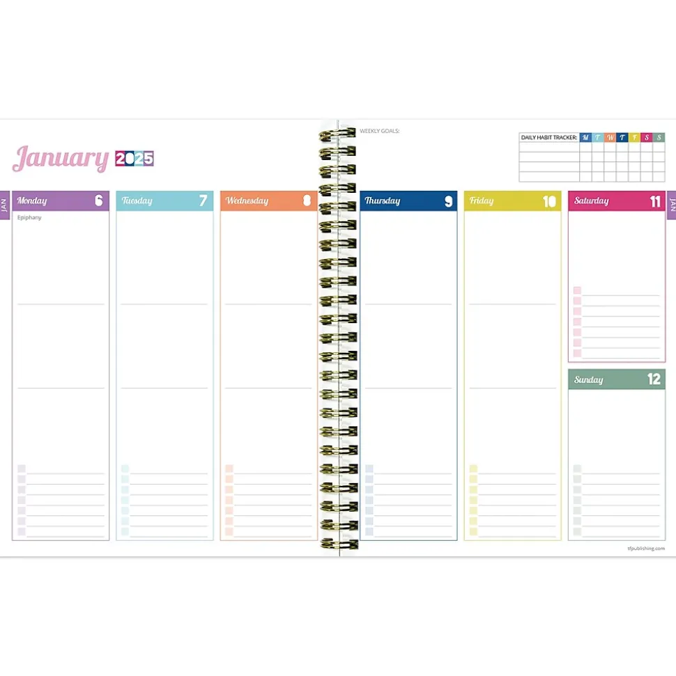 2025 TF Publishing Lil Buds 6.5" x 8" Weekly & Monthly Planner, Paperboard Cover, Multicolor (25-9214)