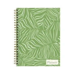 2024-2025 TF Publishing White Lotus Verde Fronds 6" x 8" Academic Weekly & Monthly Planner, Paperboard Cover (AY25-9210)