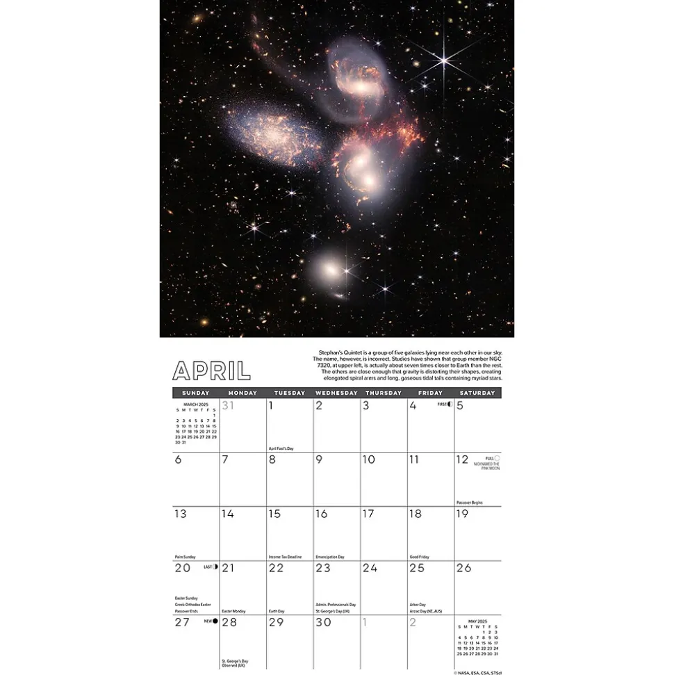 2025 Willow Creek Astronomy 7" x 7" Monthly Wall Calendar (45640)