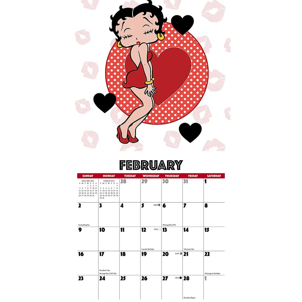 2025 Willow Creek Betty Boop 7" x 7" Yearly Wall Calendar (48047)