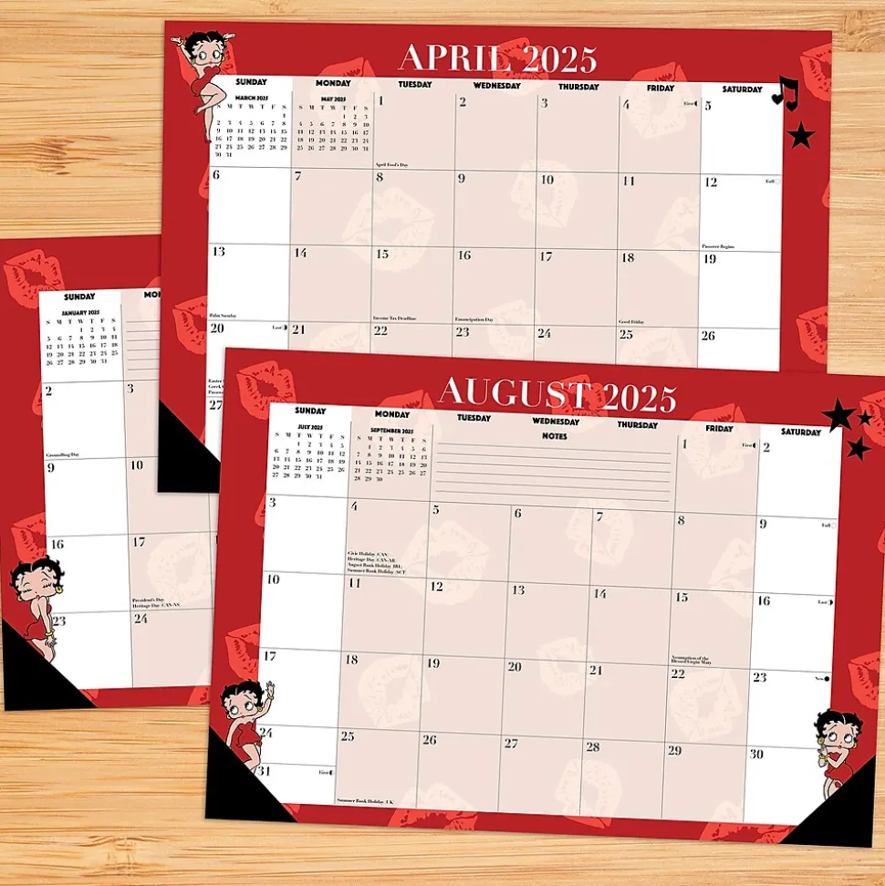 2025 Willow Creek Betty Boop 17" x 12" Monthly Desk Pad Calendar (47804)