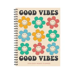 2024-2025 Willow Creek Good Vibes 6.5" x 8.5" Academic Weekly & Monthly Planner, Paper Cover, Multicolor (46241)