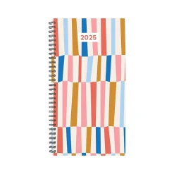 2025 Willow Creek Modern Stripe 3.5" x 6.5" Weekly & Monthly Planner, Paper Cover, Multicolor (48542X)
